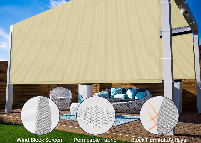 Breathable Pergola Replacement Cover Panel Outdoor Canopy Sun Shade w/Rod Pocket gallery