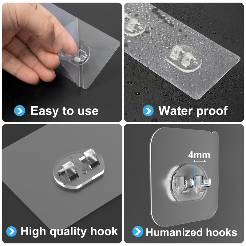 Shower Caddy Adhesive Replacement Hooks Strong Waterproof Shower Hooks Set of 14 gallery