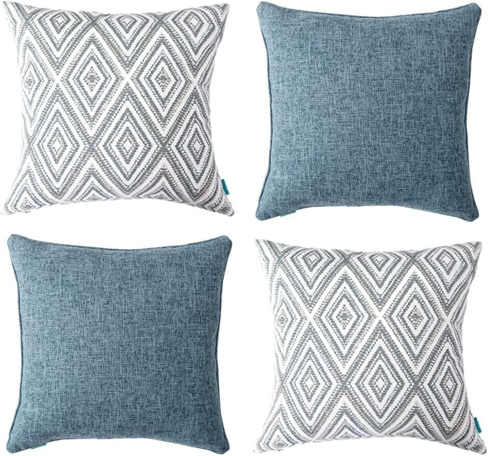 HPUK Decorative Throw Pillow Covers Set of 4 Geometric Design Linen Cushion Cove gallery