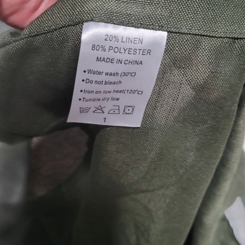 Donlen Olive Green Linen/Polyester Blend Curtains gallery