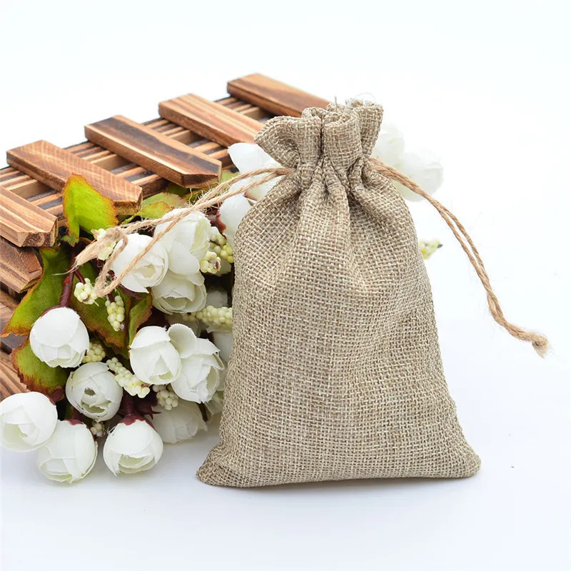 1pcs Drawstring Jute Bags Candy Chocolate Gift Supplies For Christmas Party gallery