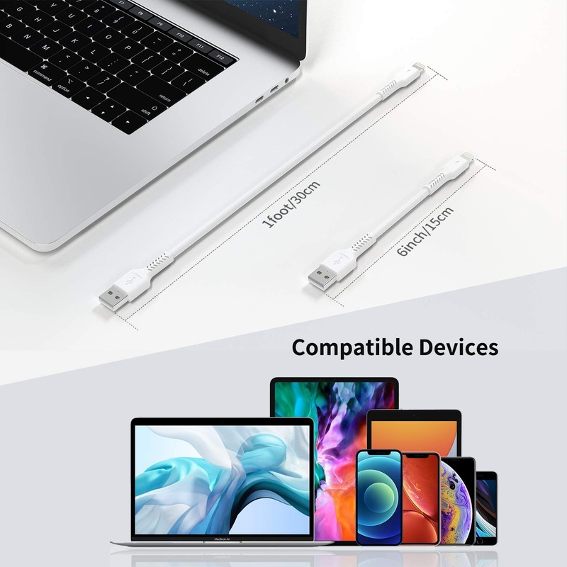 6 inch iPhone Charge Cable Short, 0.5ft 5Pack USB to Lightning Cord for Fast Cha gallery