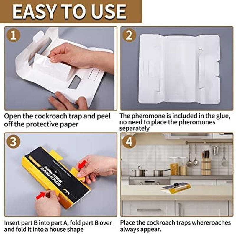 20 Pack Indoor Roach Traps, Glue Traps Safe for Children and Pets gallery