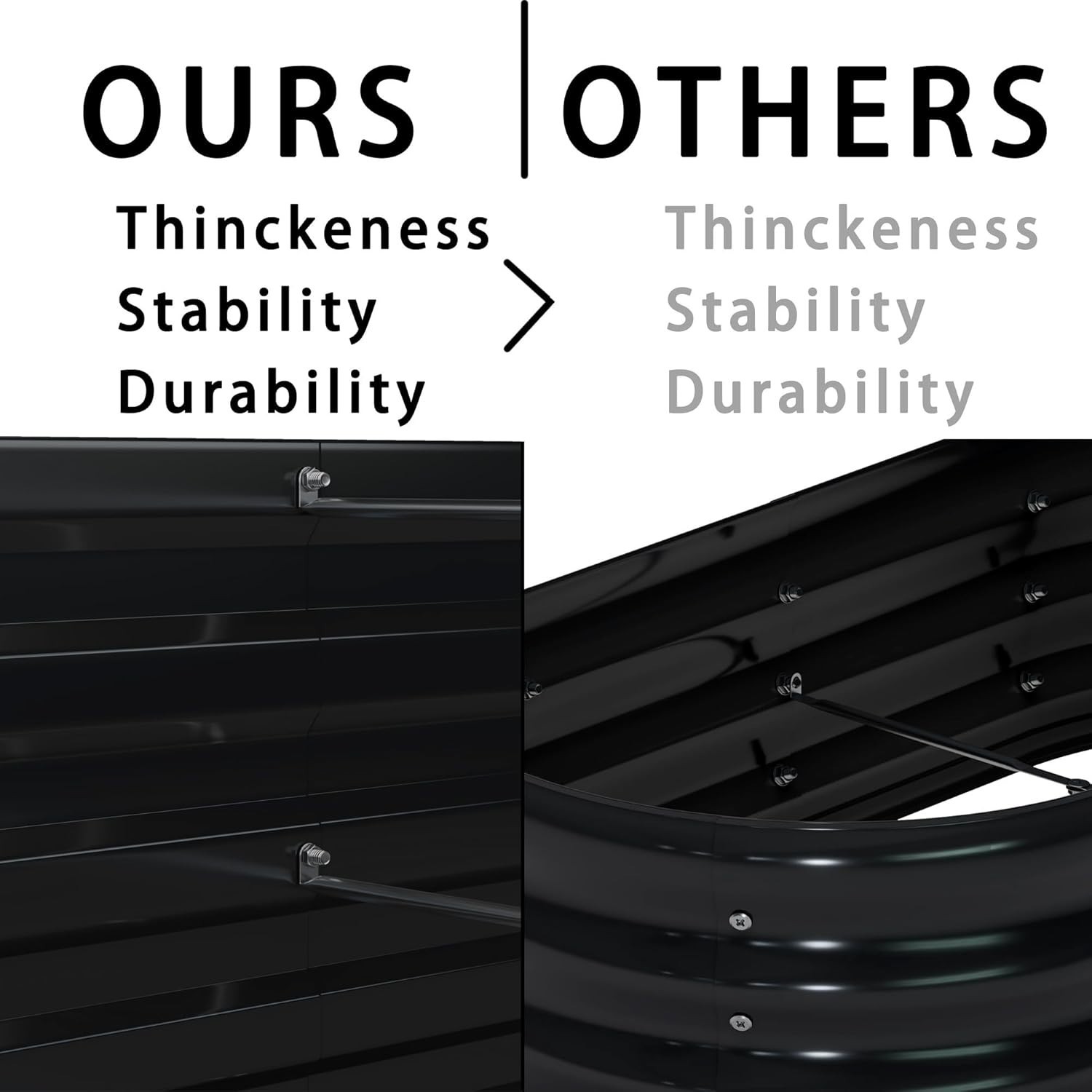 2 Pack 4x3x1ft Galvanized Raised Garden Bed, Metal Planter Box, Black gallery