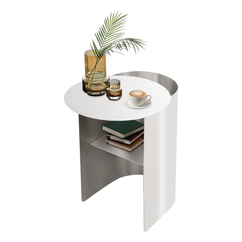 Max 25kg Stainless Steel Side Table Floor Standing End Table for Living Room gallery