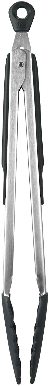 OXO Good Grips 9"-12" Kitchen Tongs With Stainless Steel Body And Silicone Heads gallery
