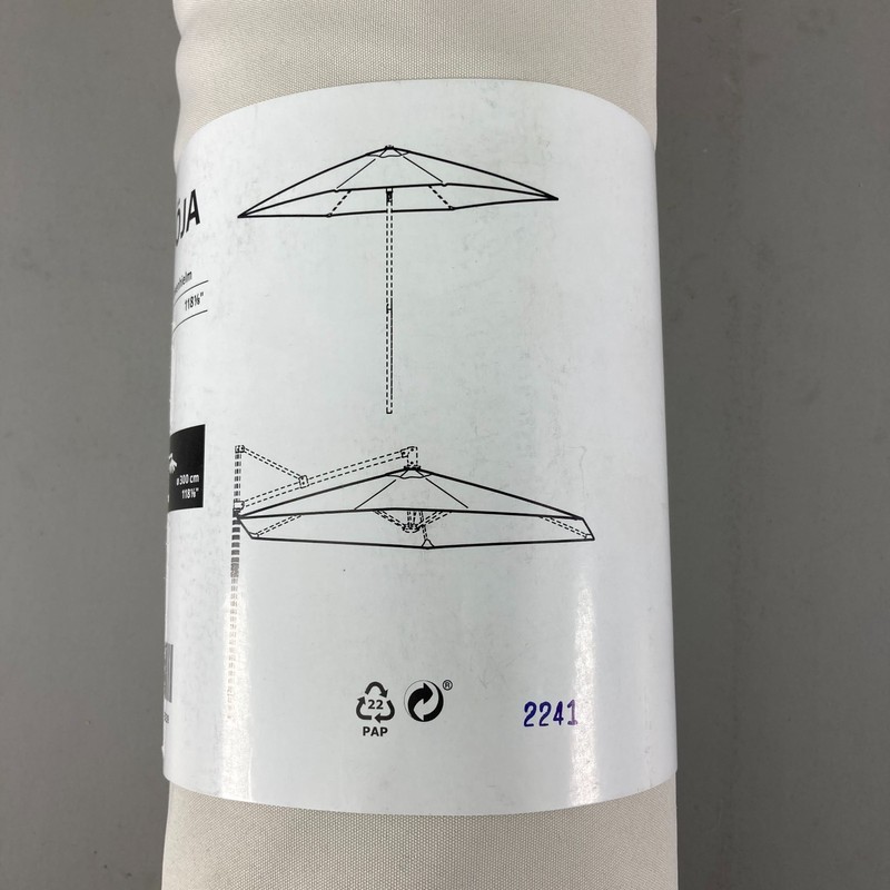 IKEA LINDOJA Umbrella Canopy Cover Replacement Lt Grey-Beige 118 1/8" 300cm NEW gallery