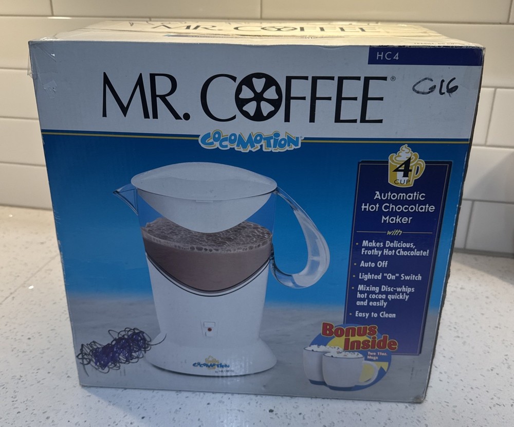 Mr. Coffee Cocomotion HC4 -automatic Hot Chocolate Maker- 4 Cup NEW IN BOX