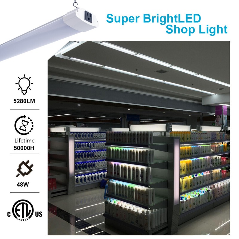 4FT Fixture LED Shop Utility Ceiling Light Linkable Super Bright 5500LM Garage gallery