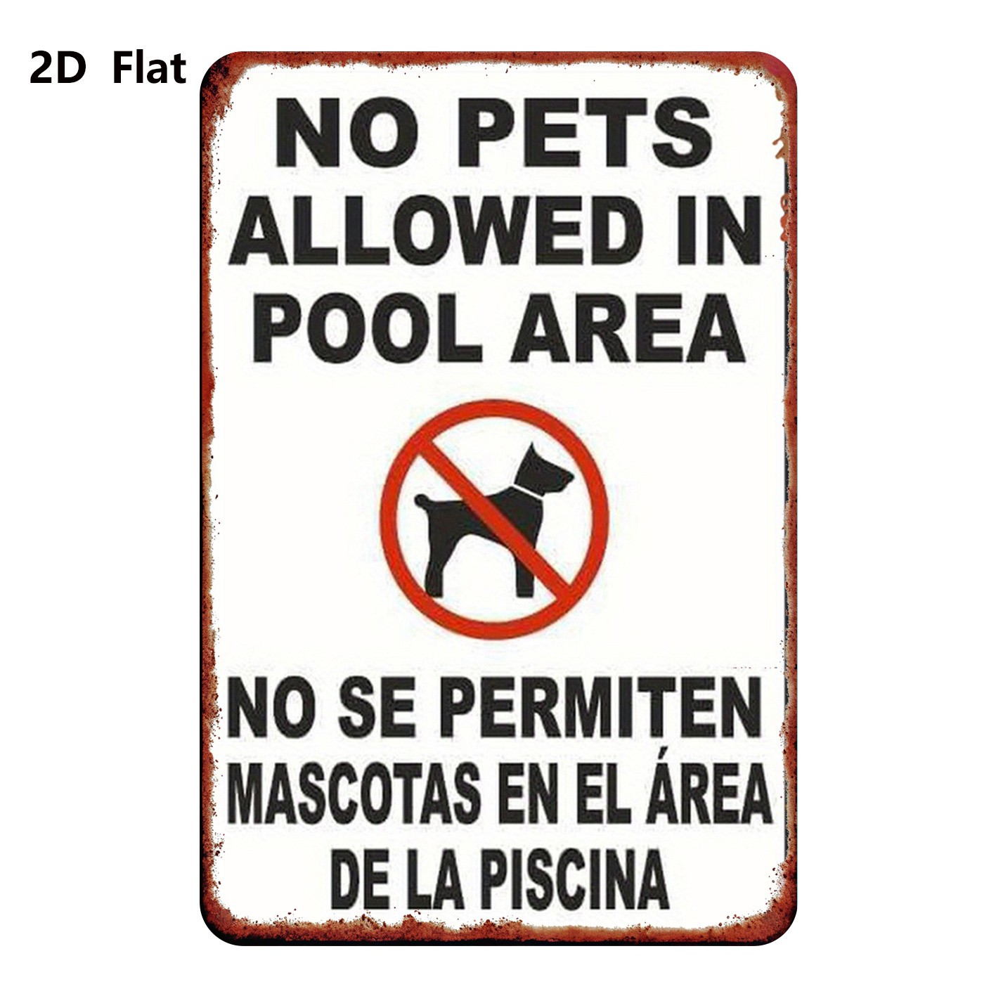 20.32x30.48 cm Metal Sign "No Pets Allowed in Pool Area" gallery