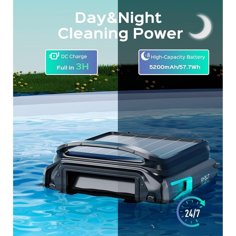 WYBOT C2 Vision AI Robotic Pool Cleaner with F1 SolarPowered Pool Skimmer Bundle gallery