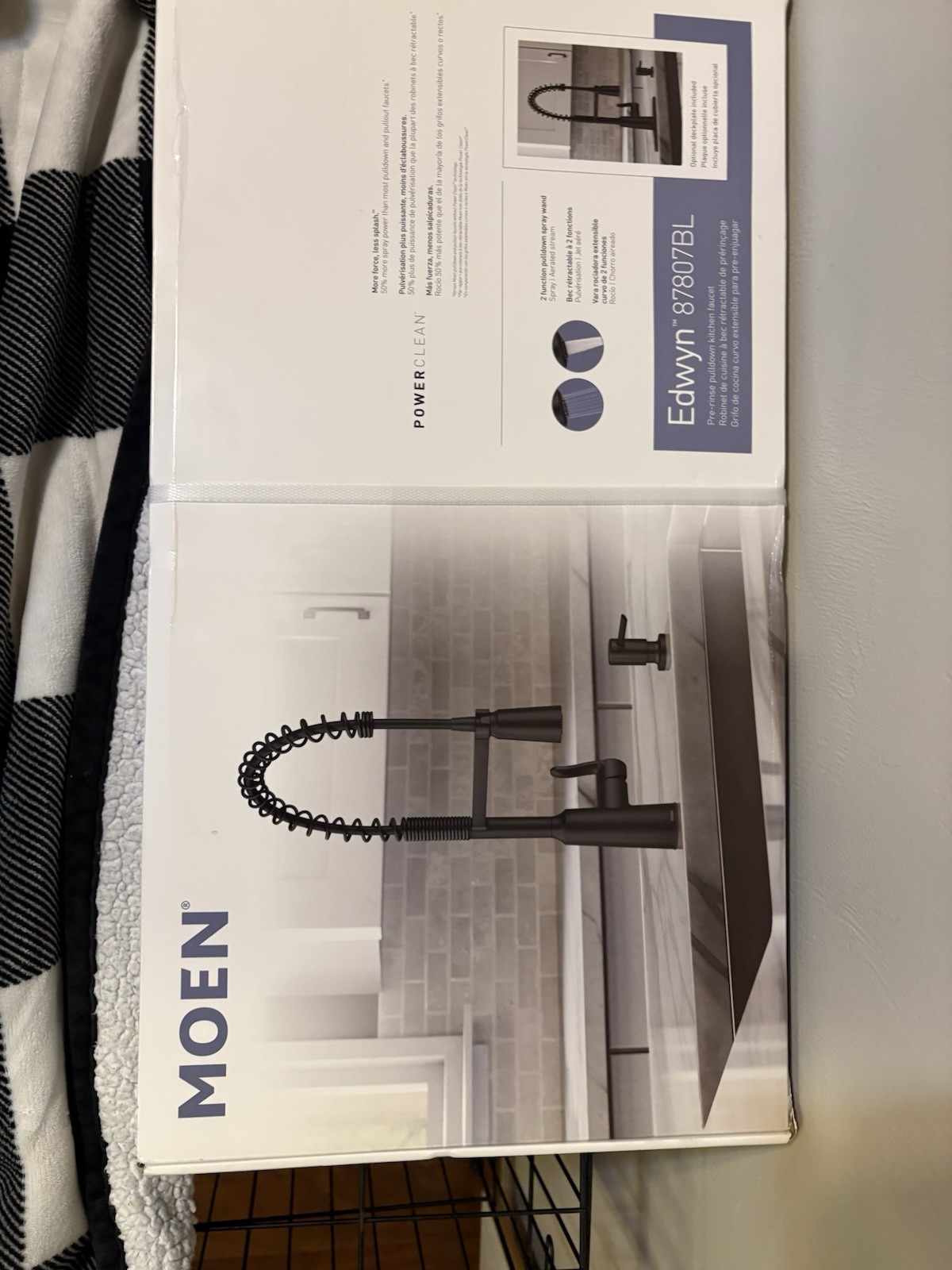 Moen Edwyn 87807BL Matte Black Kitchen Faucet PowerClean Duralock Deck Mount gallery