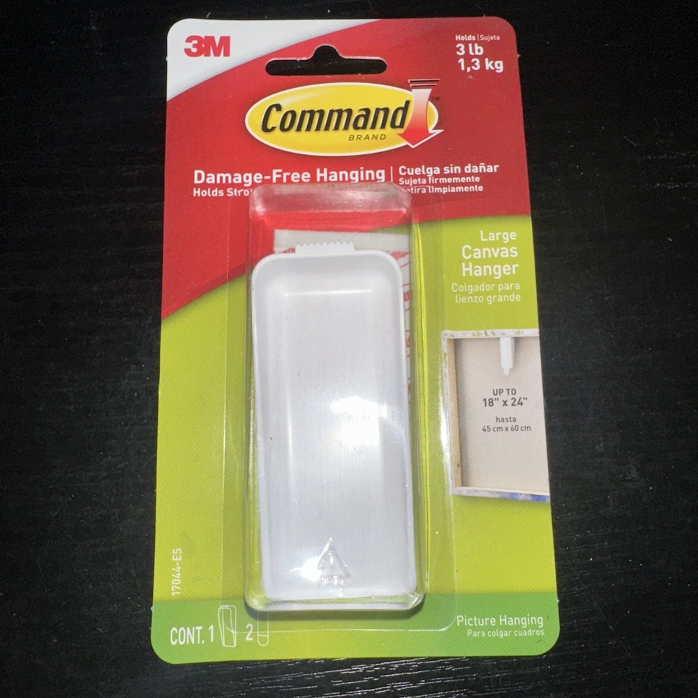 3M Command Plastic Coated White Canvas Picture Hanger