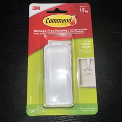 3M Command Plastic Coated White Canvas Picture Hanger