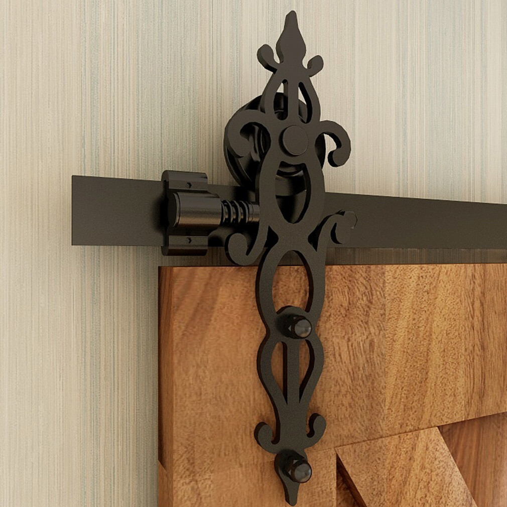 4FT ~ 20FT Sliding Barn Door Hardware Track Kit for Single/Double Vintage Roller gallery