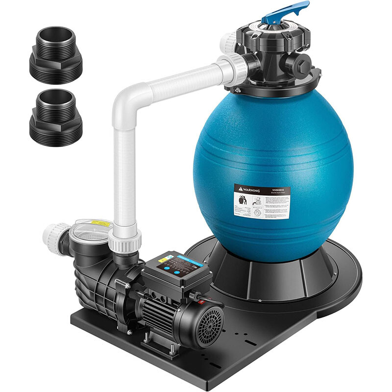 16" Sand Filter Pump 3168GPH Timer 6‑Way Valve 90 lb Pool Pump Above & In‑Ground gallery