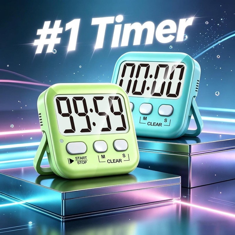 Easily Readable Countdown Timers - 2 Pack Digital Solution for Cooking & Kids gallery