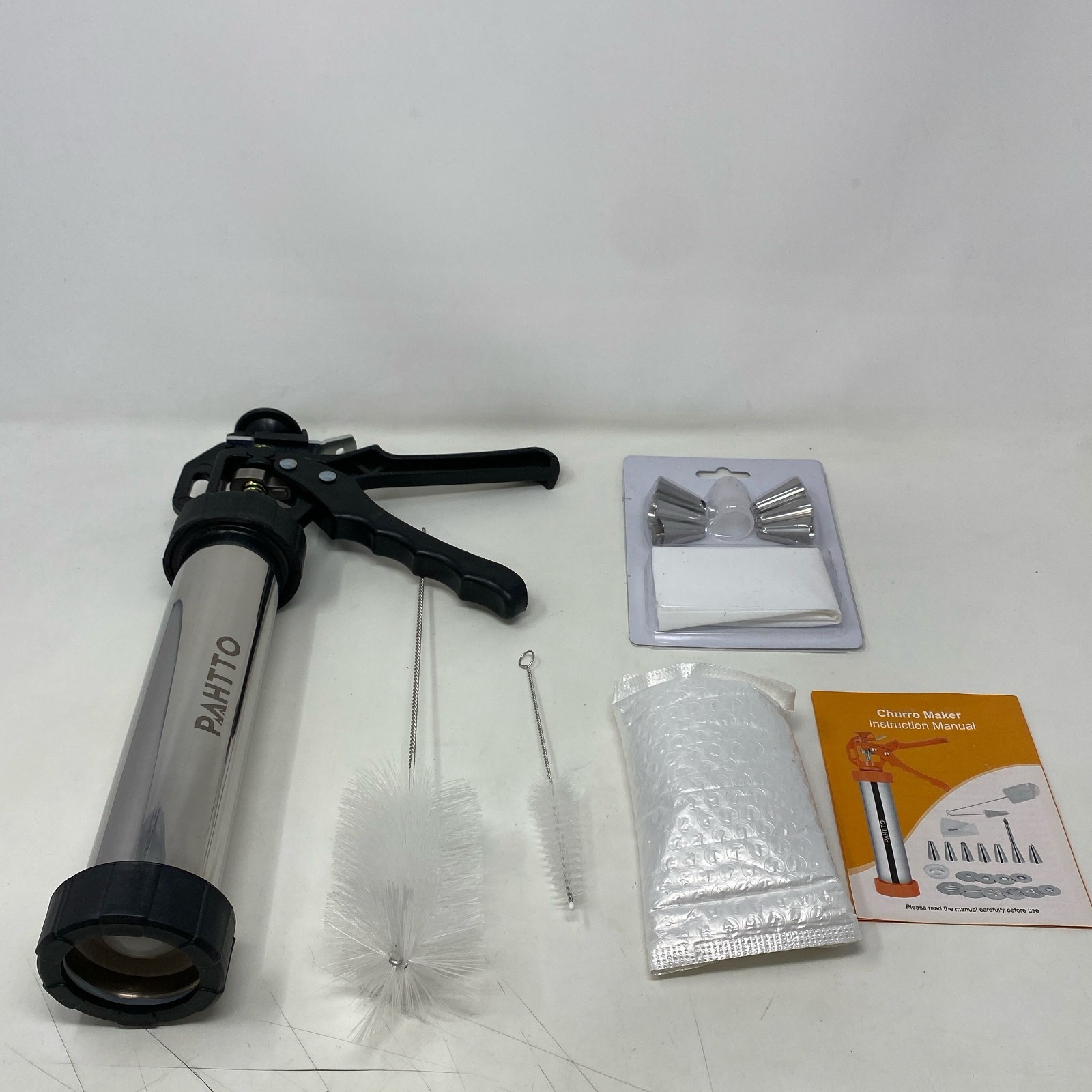 PAHTTO Stainless Steel Churro Maker Gun Kit, 14in, Silver/Black gallery