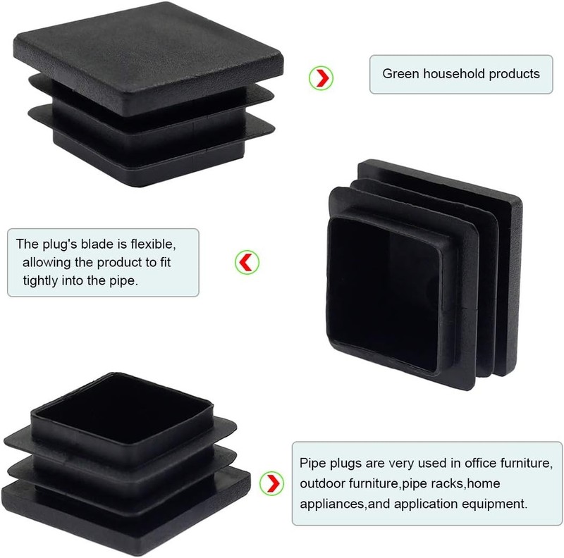 24Pack 19Mm (3/4 Inch) Square Plastic Plug, Square Tubing End Caps, Tubing Post gallery