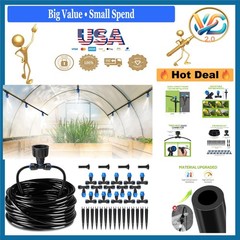 59FT Greenhouse Misting Drip Irrigation Kit with Adjustable Nozzles