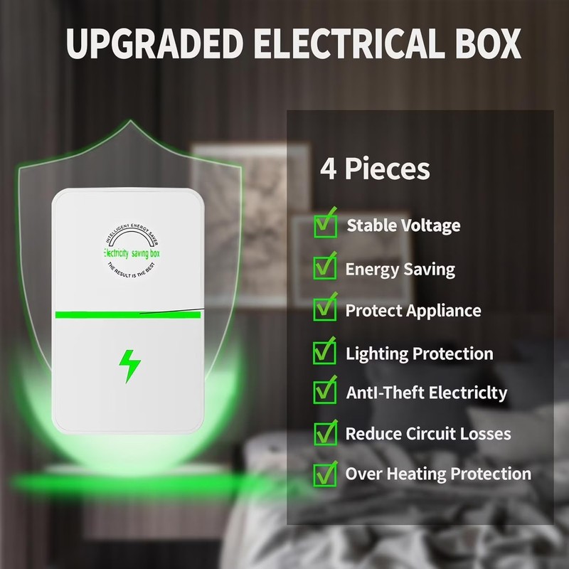 4pcs Smart Electricity Saving Box Plug-In Power Saver 90V - 250V US Outlet gallery