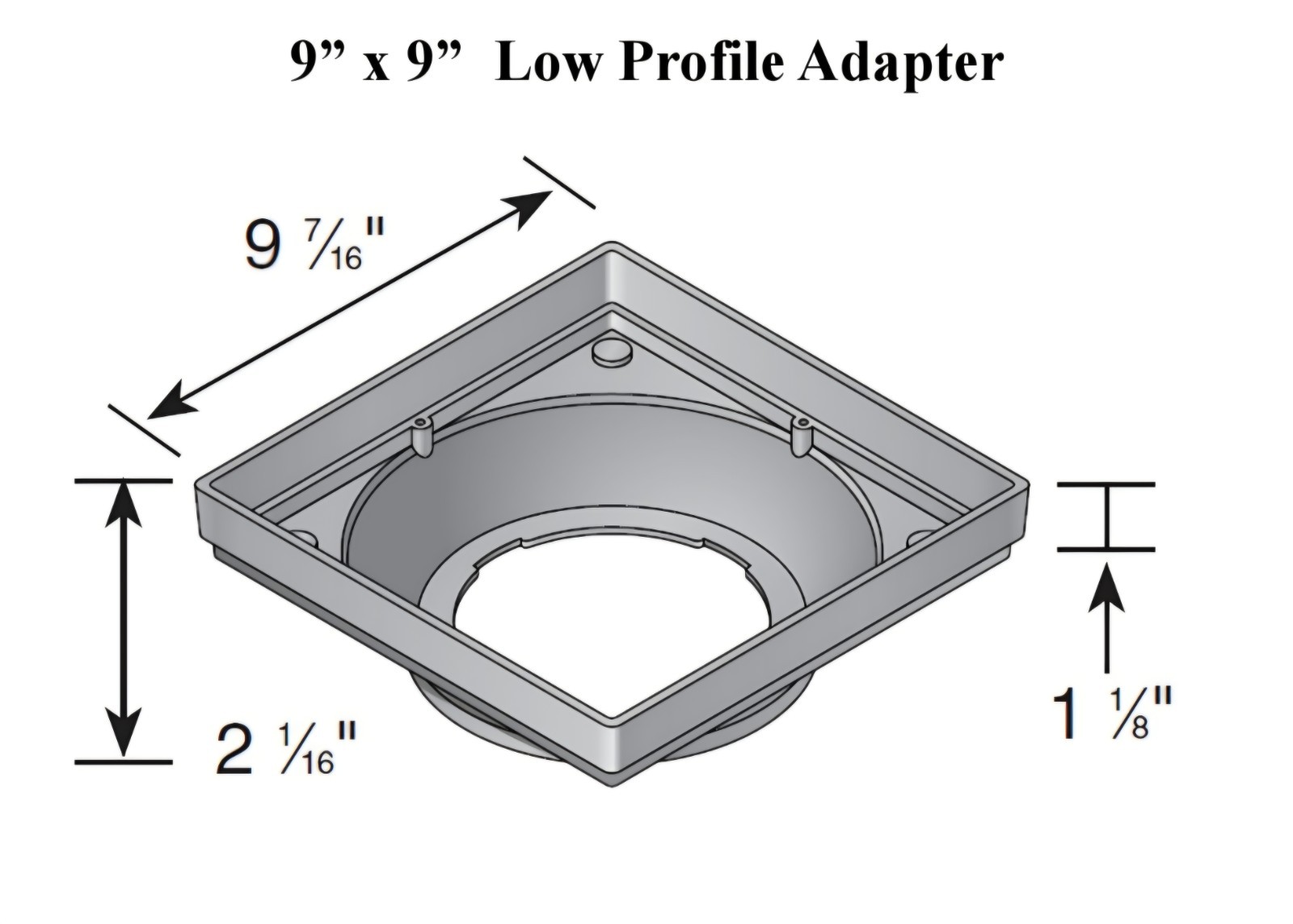 3 Pack - 9" Catch Basin Low Profile Adapter. Dura, NDS, StormDrain. Universal. gallery