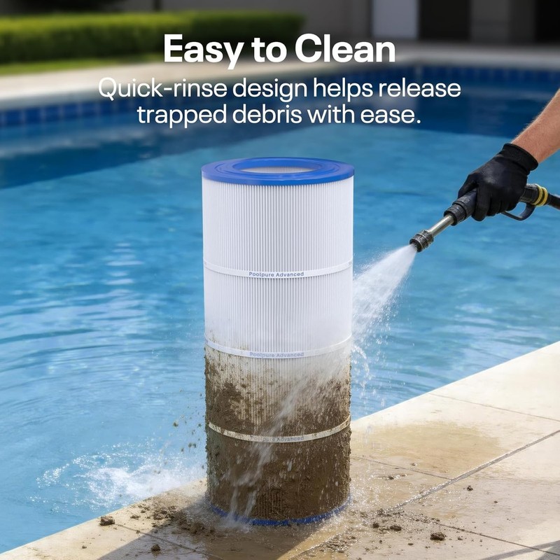 POOLPURE PLF100A Pool Filter Replaces Pentair CC100, 23 5/8" x 10 1/16" gallery