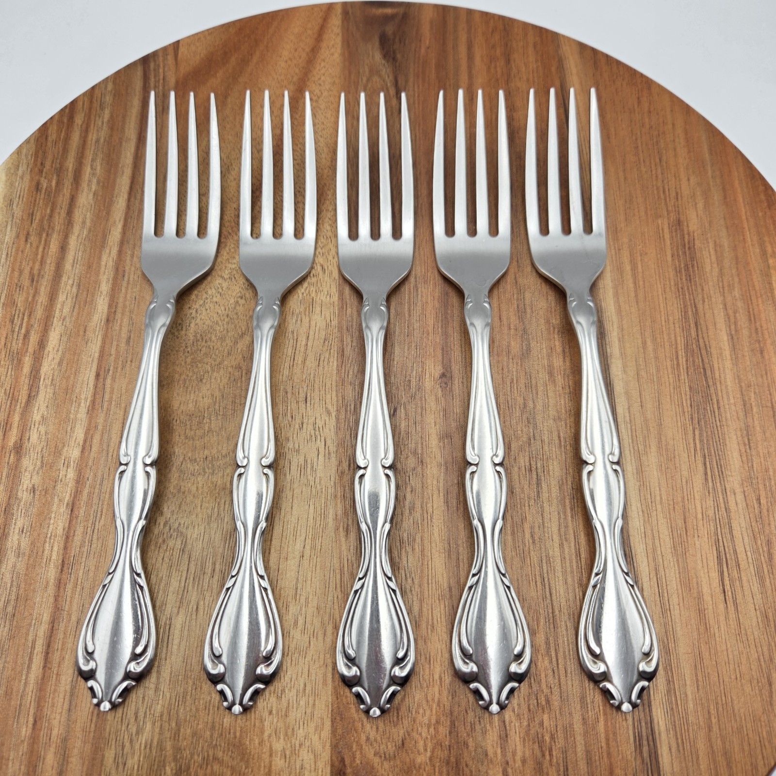 Set Of 5 Oneida Community Cantata Pattern Stainless Steel 7.25" Dinner Forks gallery