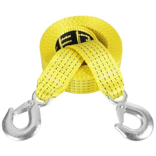 Tow Strap with Hooks, 2" x 20ft Heavy 2in x 20ft - 1 Pack with Hooks Yellow gallery