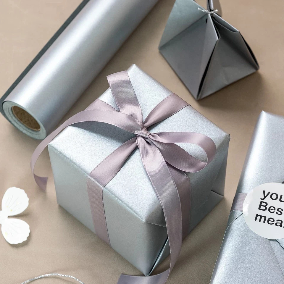 Silver Matte Wrapping PaperSolid Color Pearly-Lustre PaperGift Wrapping Paper gallery