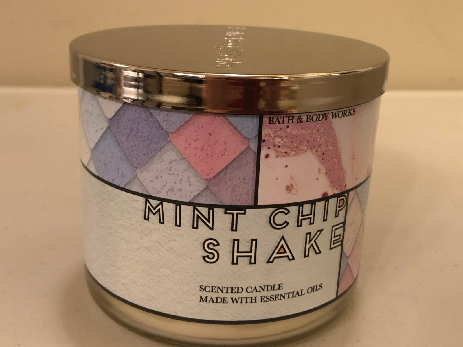 Bath & Body Works MINT CHIP SHAKE Candle 3 WICK NEW Pick Quantity FALL gallery