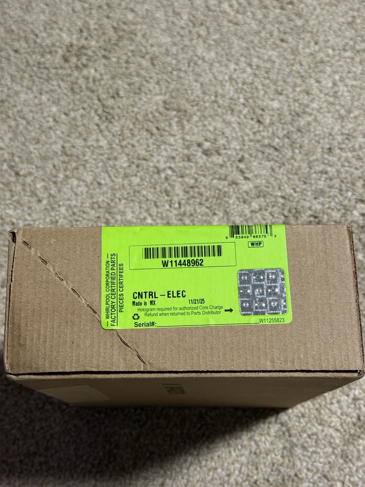 Whirlpool W11448962 OEM Top Load Washer Electronic Control Board New Open Box gallery