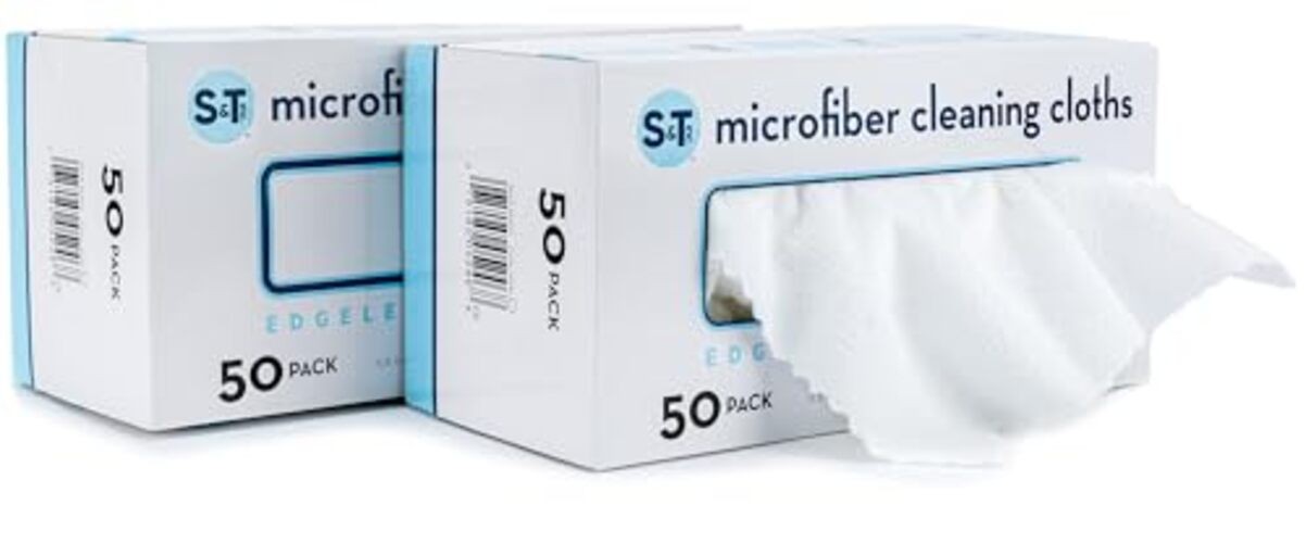 Microfiber Cleaning Cloths with Box, Two 50pk Boxes, Bulk Towels White 2 Box gallery