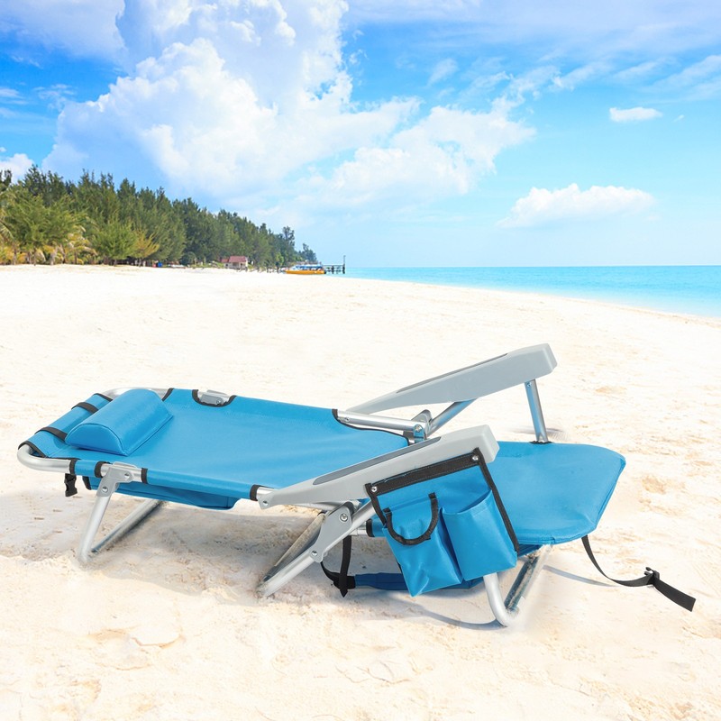 2-Pack Portable Backpack Beach Chair Set 5-Position Outdoor Reclining Chair gallery