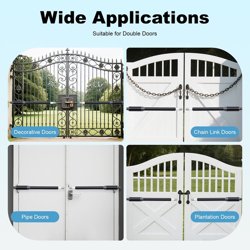 New Automatic Arm Dual Swing Gate Opener Heavy Duty Kit Electric Remote Control gallery