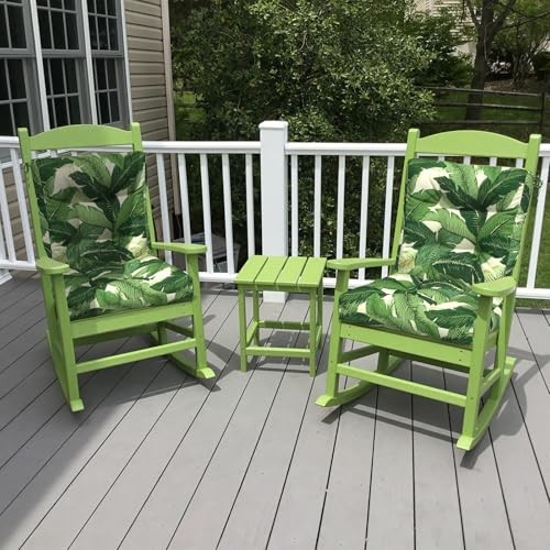 Outdoor Tufted Low Back Cushions, Solid Fluffy 42x21x4 Swaying Palms Green gallery