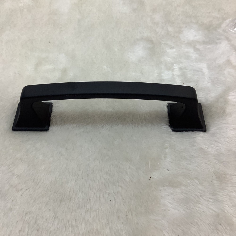 Cabinet Drawer Pull Kitchen Classic Edge 3-3/4 in. (96 mm) Matte Black 10 Pack