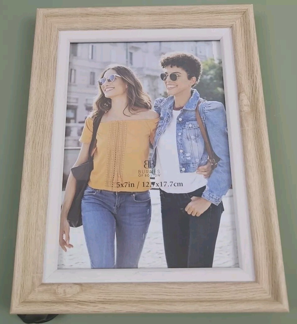Light W/ White Inside Boarder 5×7 Wood Picture Frame Portrait or Landscape gallery