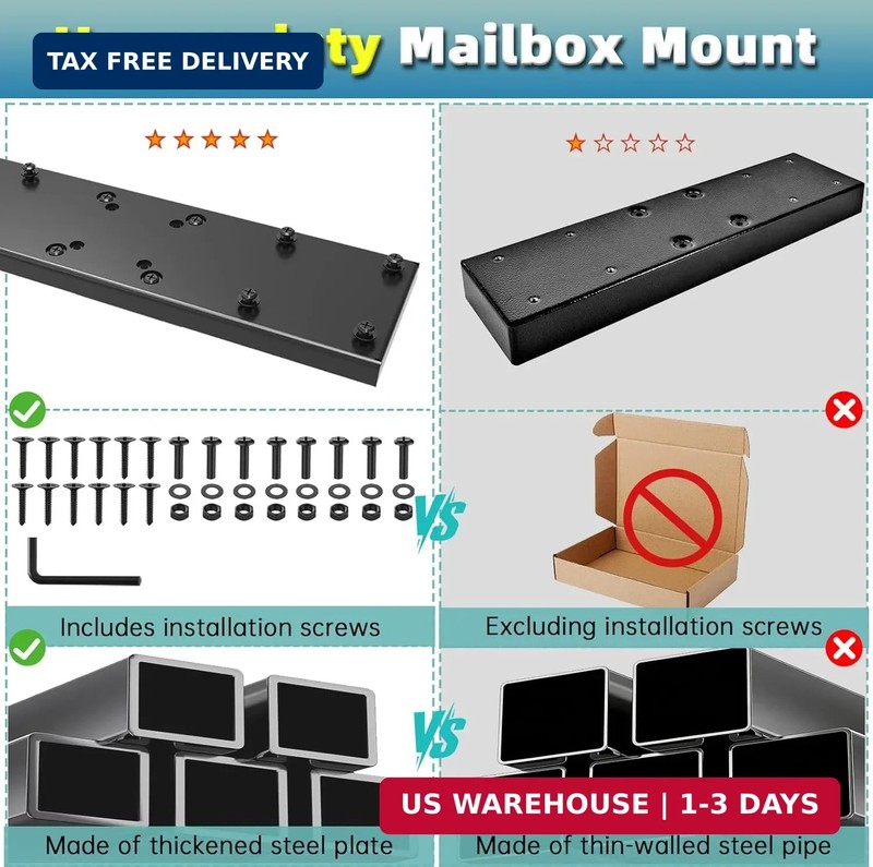 Double Mailbox Spreader Bar, Heavy Duty Mailbox Post Mounting Bracket, 19 x 7 In gallery