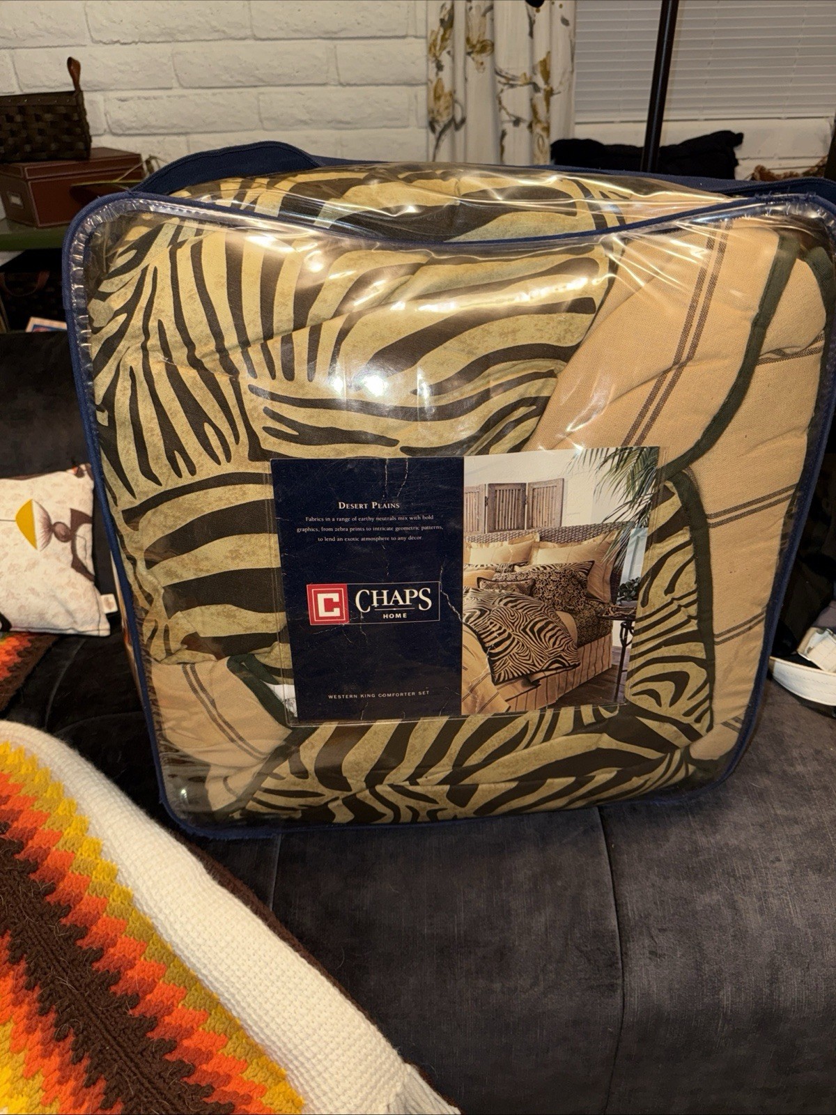 Chaps Desert Plains Western King Comforter + 2 Shams - Tan Brown Animal Print gallery