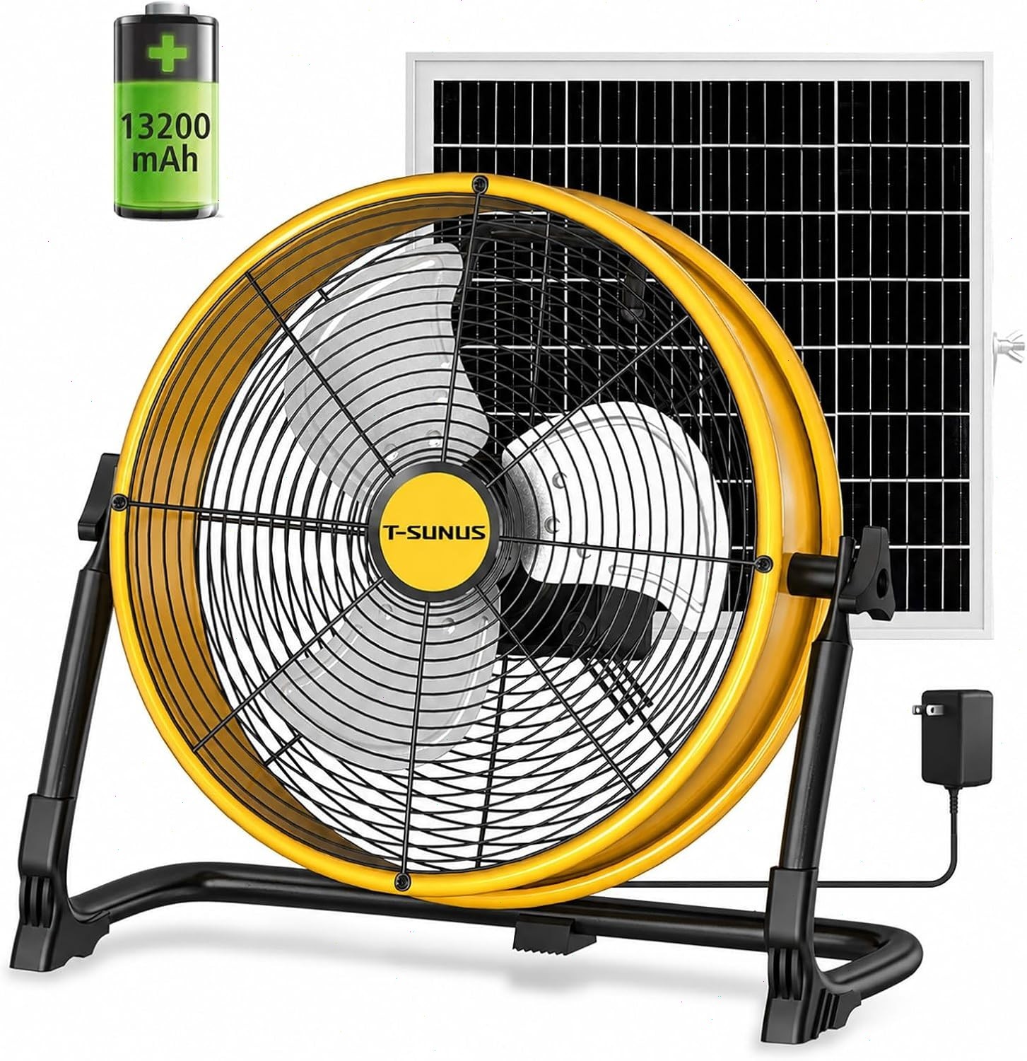 Solar Floor Fan 12 inch With 20W Panel W/ AC Adapter For Camping RV Patio Garage gallery