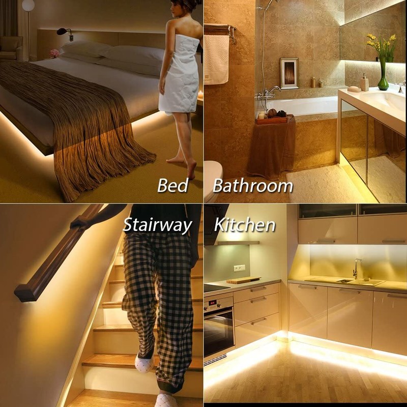 16.4ft Motion Activated LED Strip Light Waterproof for Kitchen, Bed, Stair gallery