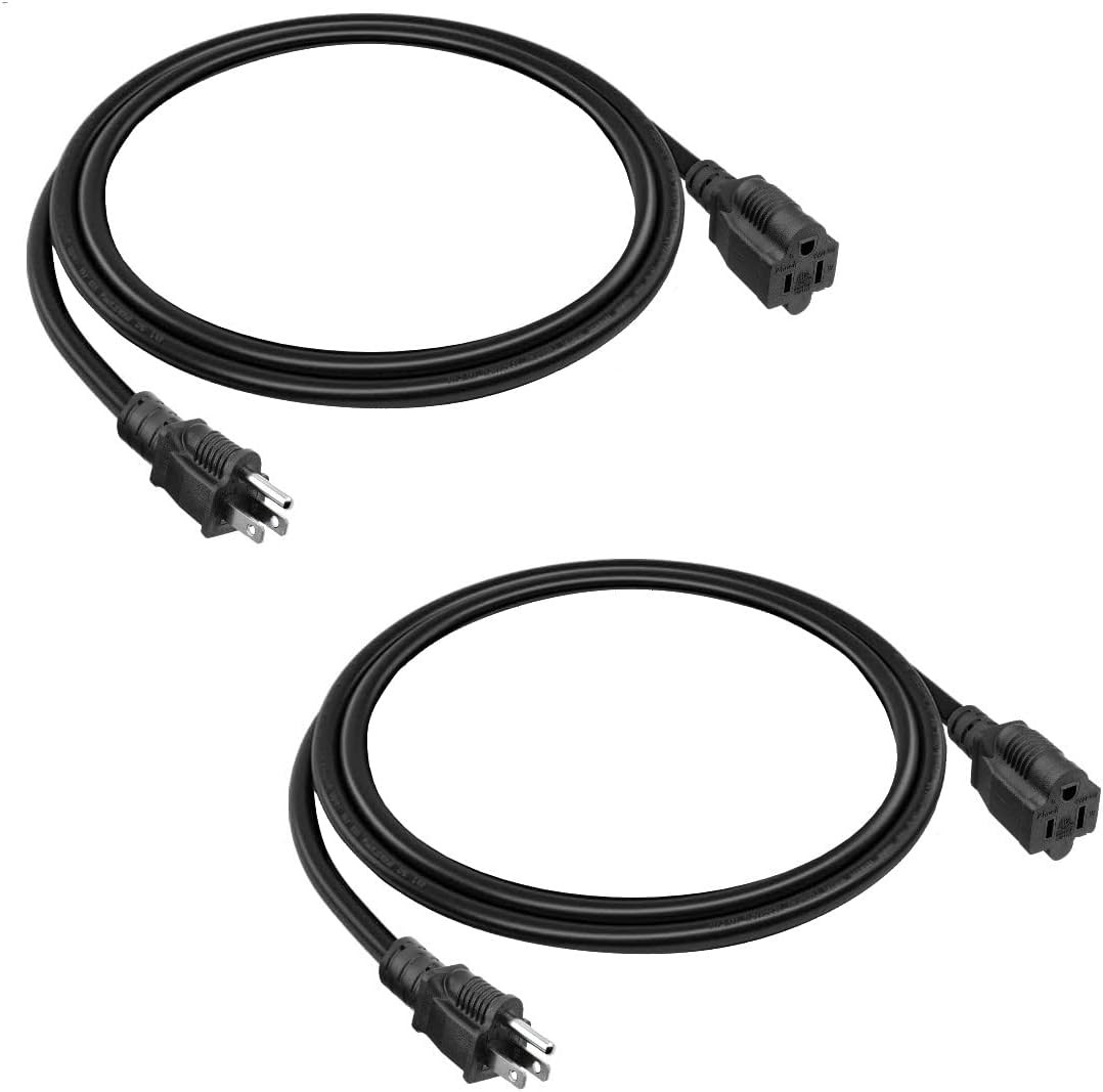 2-Pack 3Ft Extension Cord Outdoor 16 SJTW AWG Heavy Duty Power Cord 3 Prong, NEM gallery