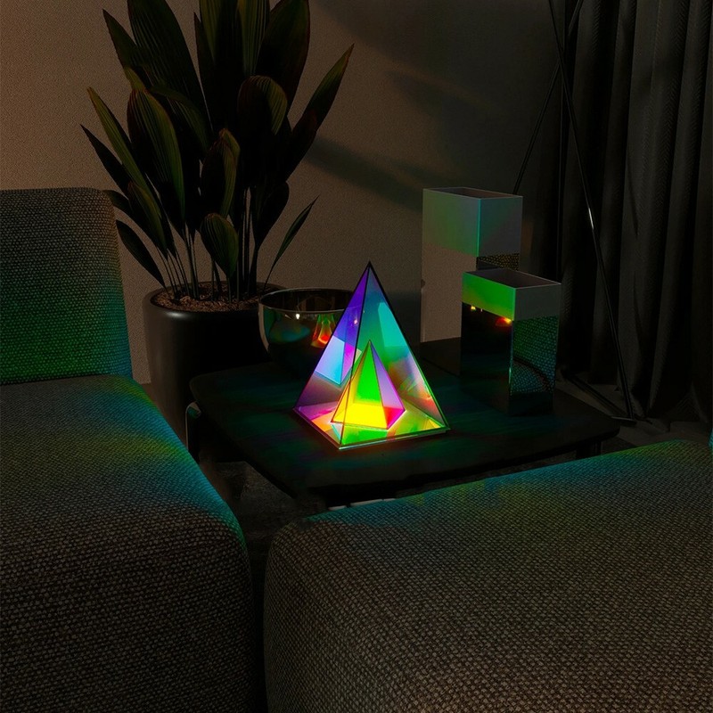 Modern Table Lamp 'Pyramid' , Innovative Colorful Transparent LED Desk Light gallery