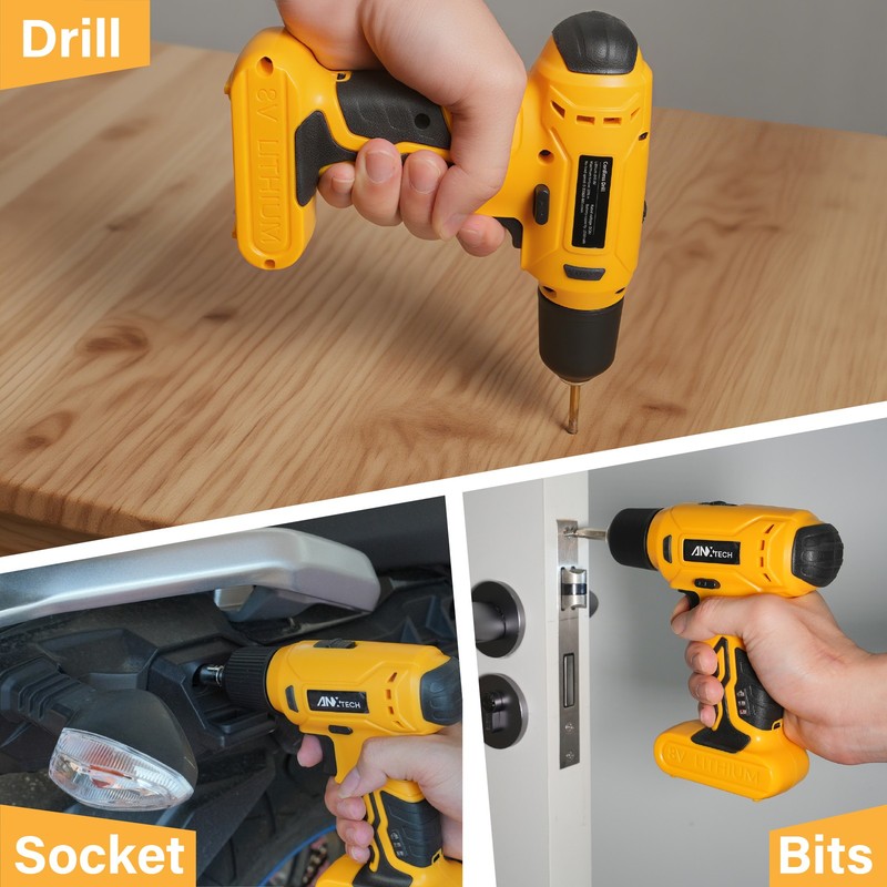 ANXTECH 154pcs Electric Drill Tool Kit Hand Tool Set Cordless Portable Toolbox gallery