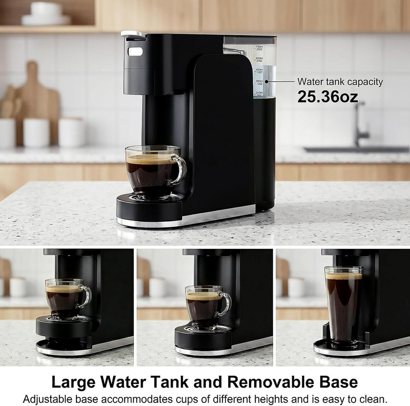 Versatile Single Serve Coffee Maker: Hot/Iced, 20 Bar Espresso, 3 Sec Heat-Up gallery
