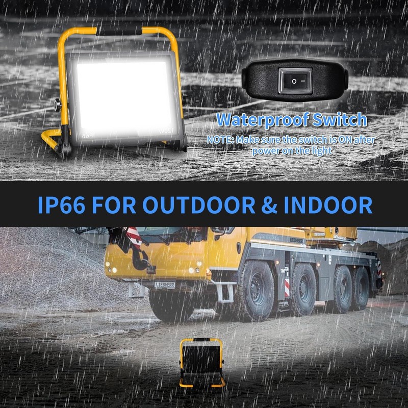 120W LED Work Light, 14400LM Flood Light with 16ft Cord & Switch, 1200W Equiv... gallery