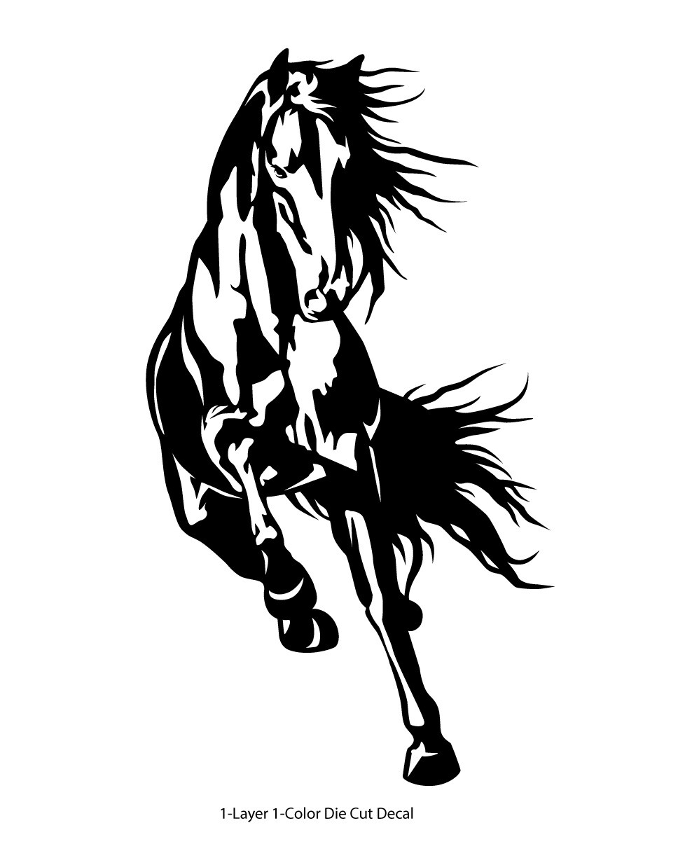 Horse Stallion Galloping #5, 4-21" Outdoor Die Cut Vinyl Decal Sticker gallery