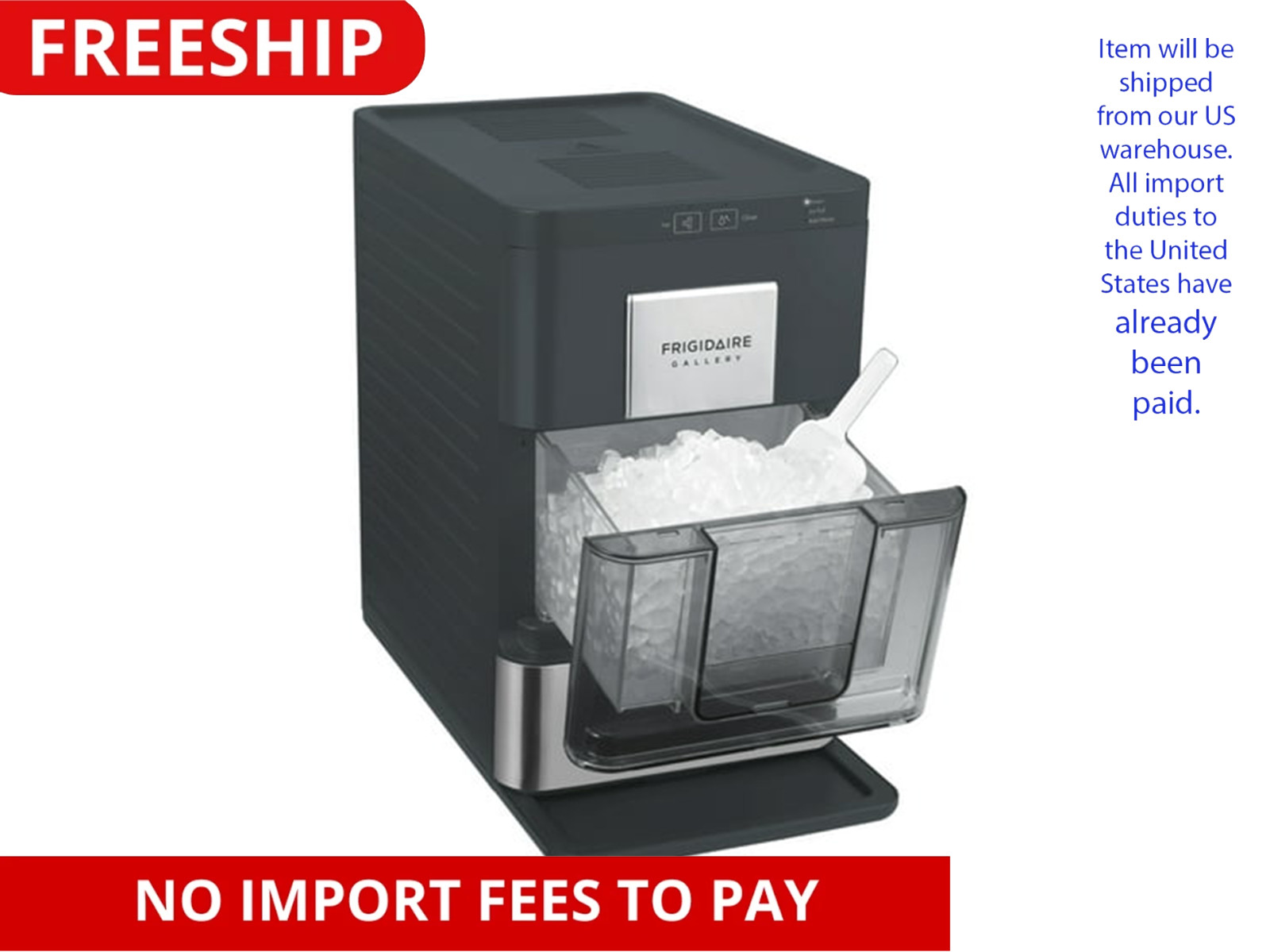 Frigidaire Gallery, 33 lbs. Touchscreen Nugget Ice Maker, Stainless Steel Accent gallery