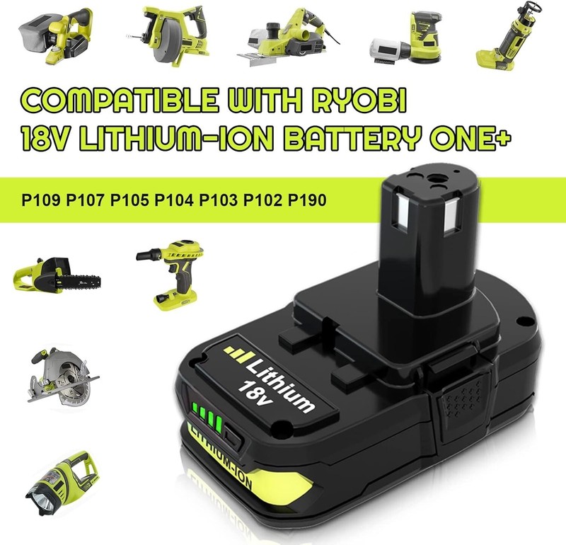 2-4Pack 18V 3.0Ah Lithium Battery For Ryobi 18V ONE+ P107 P108 P105 P103 Power gallery